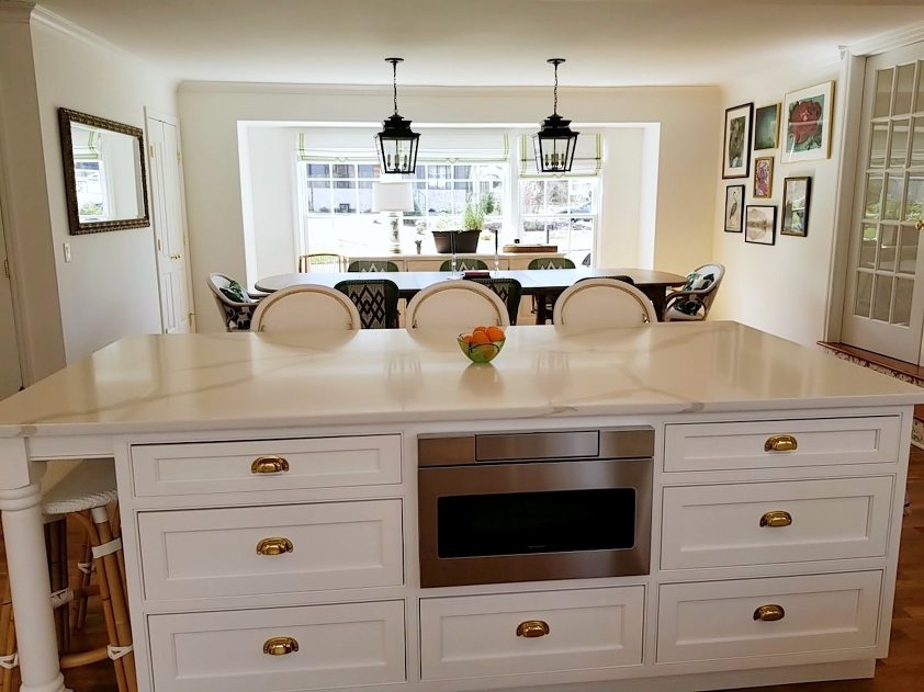 Virtual Kitchen Design - Benjamin Moore - Simply White - entire kitchen - dining area