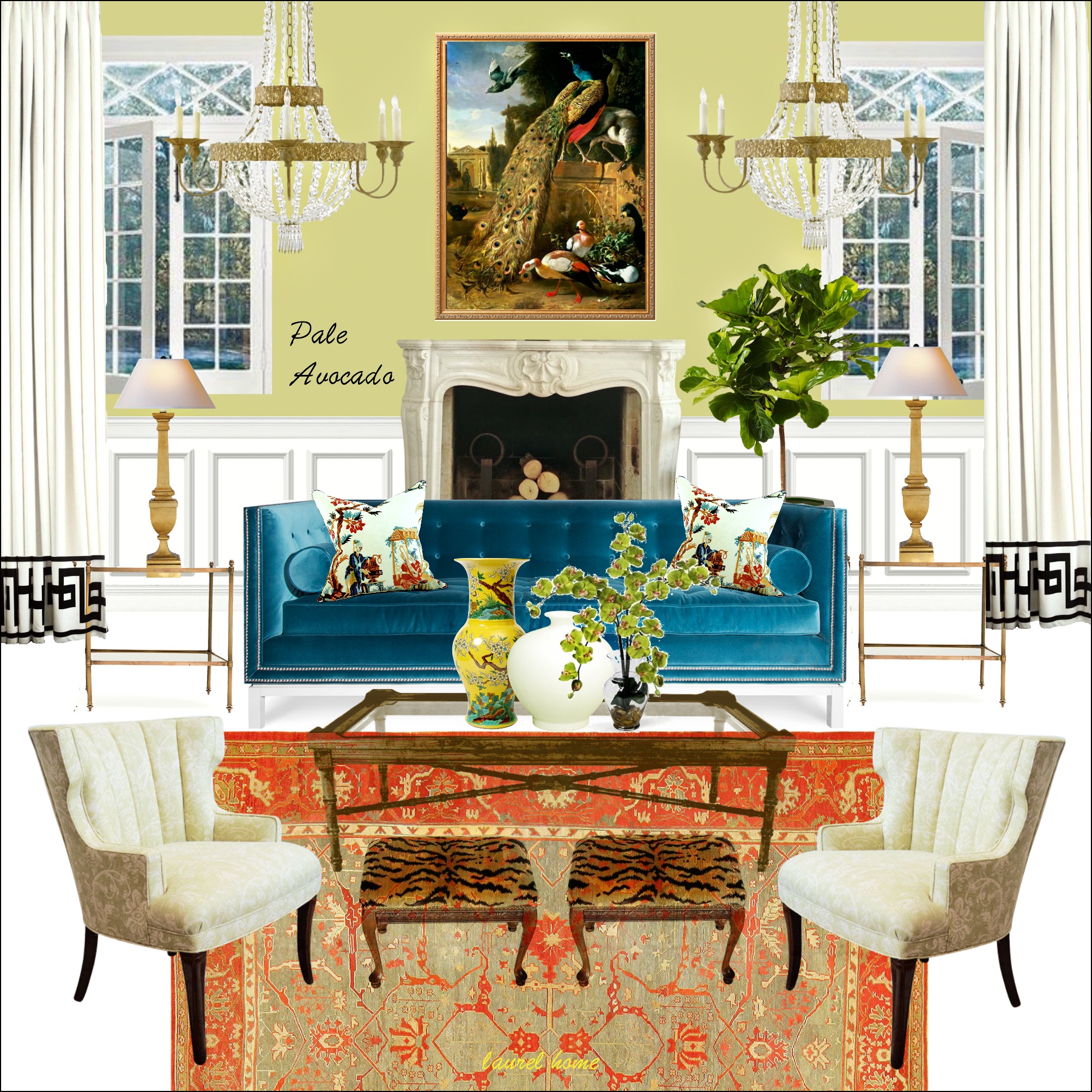 pale avocado living room - LH Palette Collection - neutral paint colors