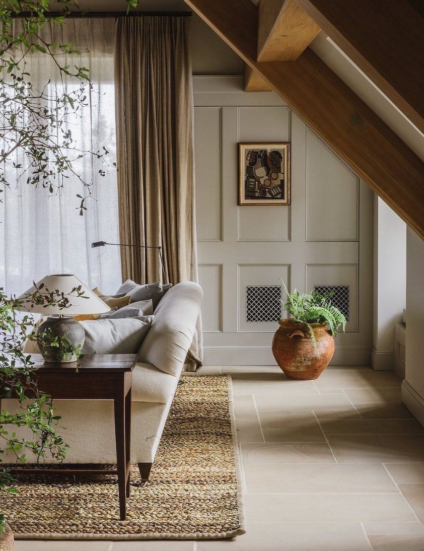 guest-room - Farrow & Ball Light Gray - Benjamin Moore Sandy Hook Gray- Gorgeous Interior Colors - Heckfield Place- soothing color palette