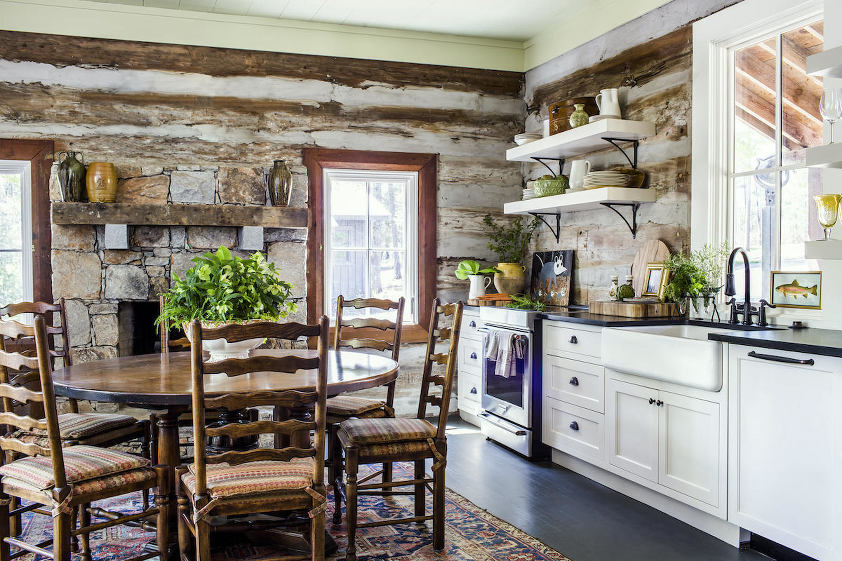 Mallory Mathison - rustic kitchen - white cabinetry