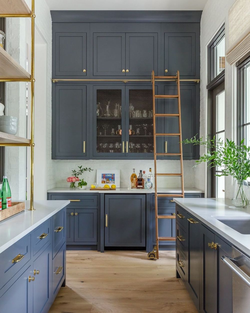 Blue and White Kitchen (with Navy Blue Kitchen Island) - On Sutton