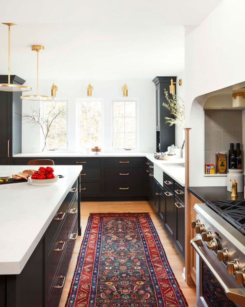 Jean Stoffer Design - Benjamin Moore Black Beauty - no-fail kitchen cabinet colors