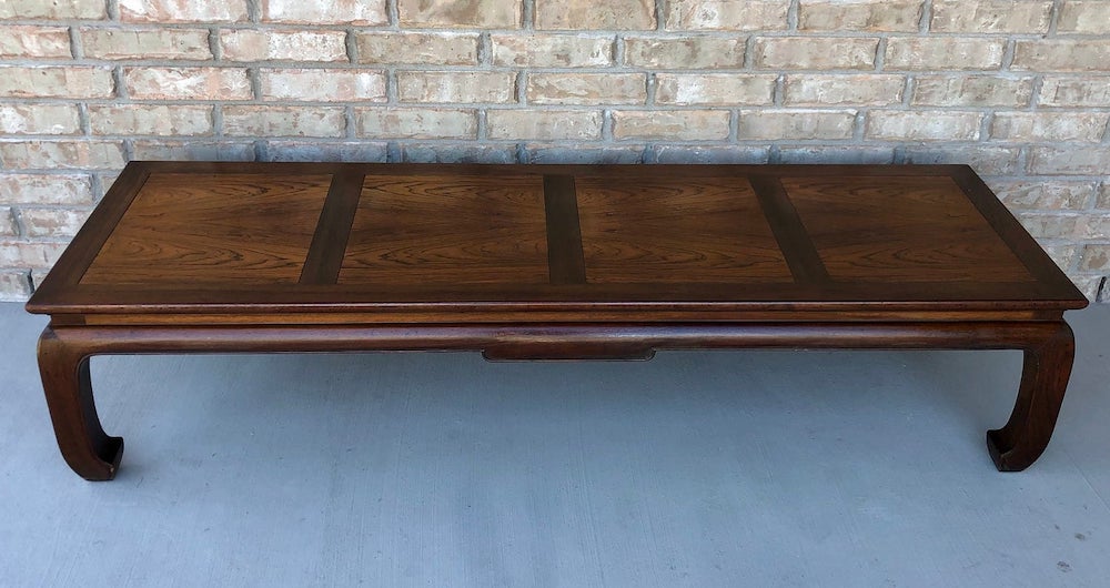 Mid Century Michael Taylor for Baker Furniture - new traditional decorating - Long and Low Chinoiserie Hardwood Coffee Table on Etsy! only $440!