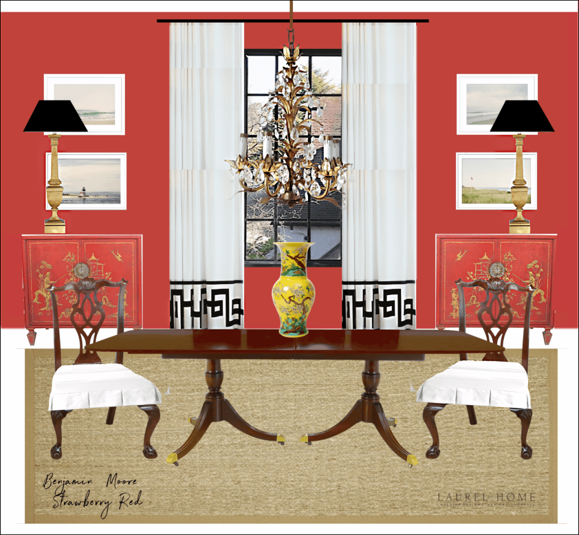 red dining room is not as formal and drab