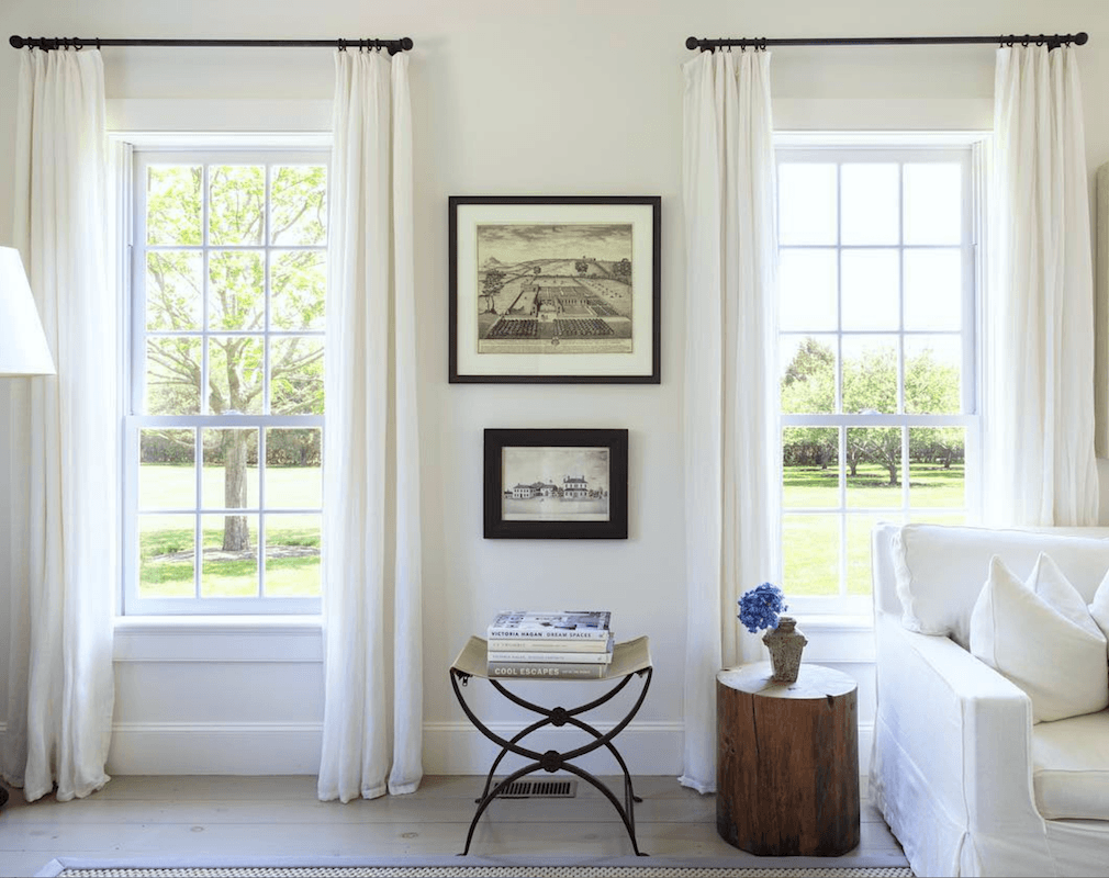 Victoria Hagan - White linen gauze curtains - Neutral color scheme