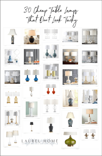 30 Cheap Table Lamps + Sources + What Size to Get - Laurel Home