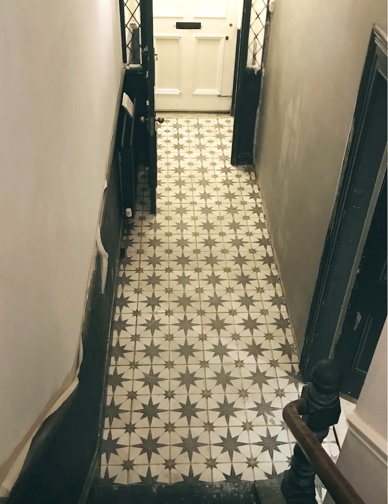 the-real-life - narrow hallway - entry - during renovation