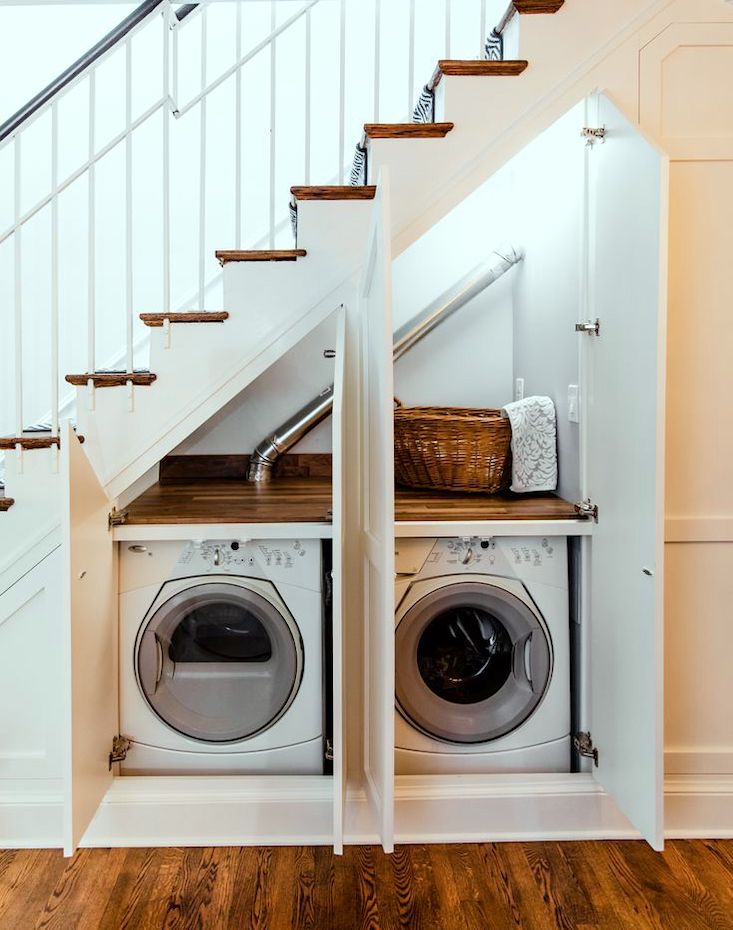 Brickhouse Kitchens & Baths - Under Stairs - hidden storage - laundry - washer - dryer