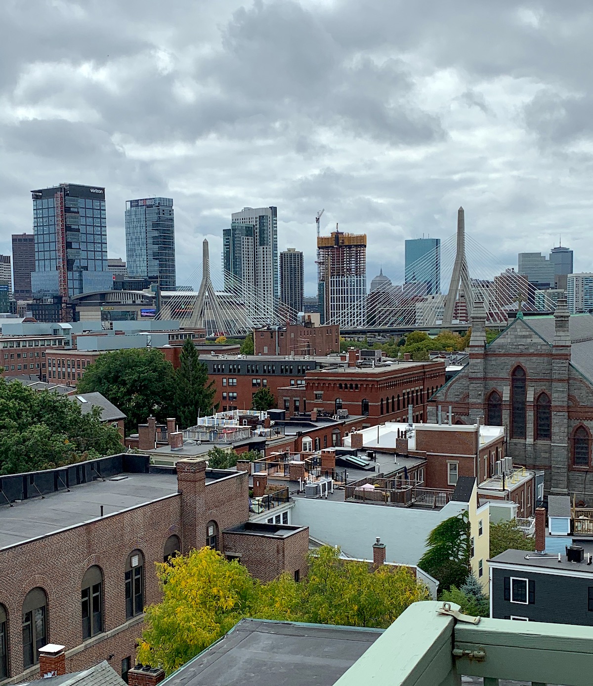Boston Skyline from atop a rooftop deck