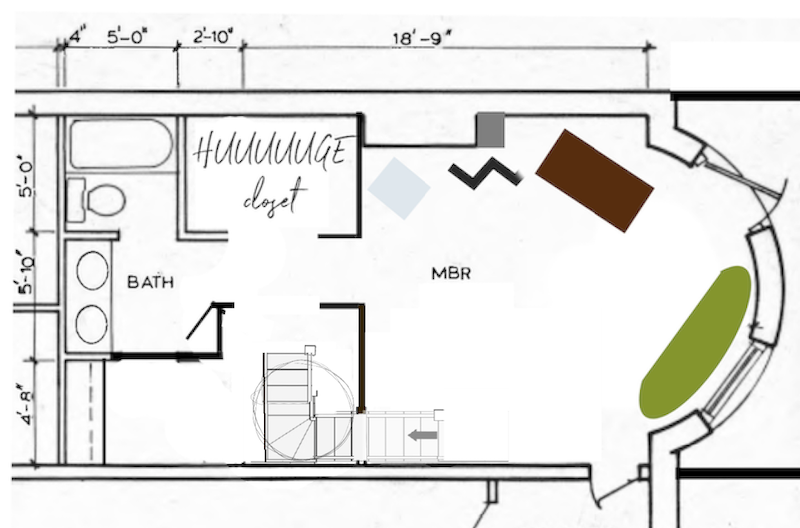 stairs with turn bedroom level