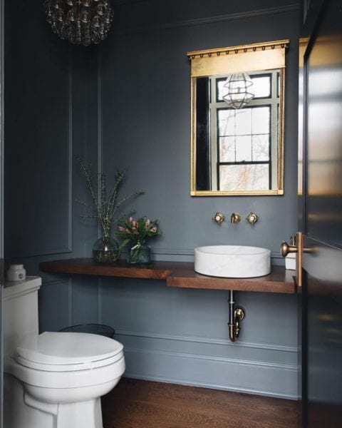 Jean Stoffer Design - Dark Gray Bathroom | Laurel Home