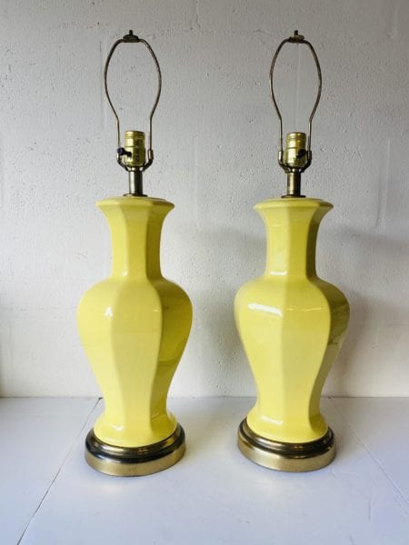 JAS on Etsy vintage high-low Chinoiserie table lamps
