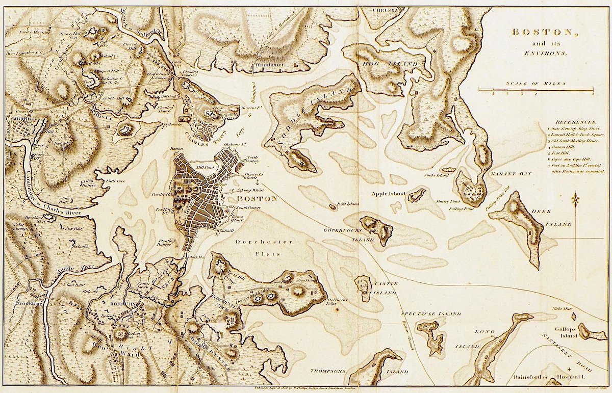 old Boston map marshall-boston