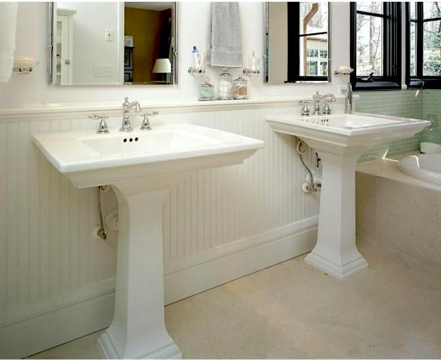 beadboard wainscoting - bathroom pedestal sinks - Home Depot