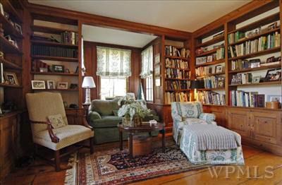 library Greek Revival home - Bedford, NY - mismatched furniture