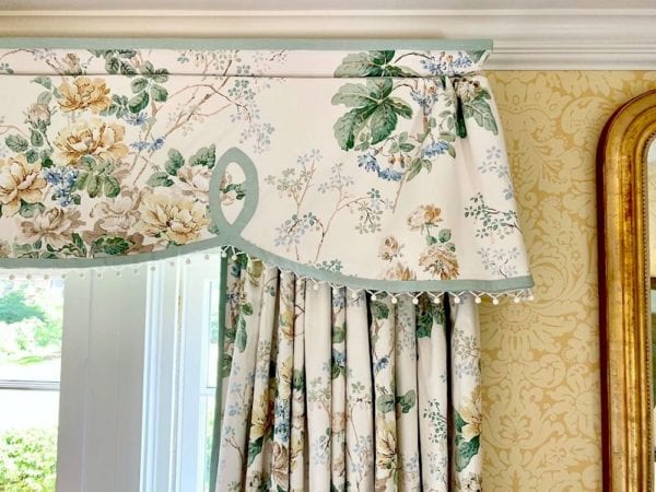 Window Valances Hopelessly Dated Or A Cool Idea Laurel Home   Miles Redd Chintz Trim Window Valances 600x450 