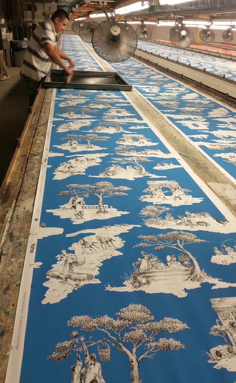 Harlem Toile -blue in production