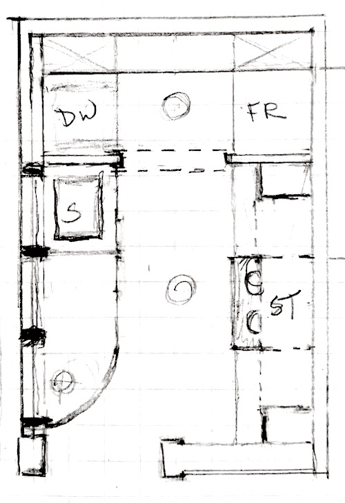 floorplan brownstone kitchen design