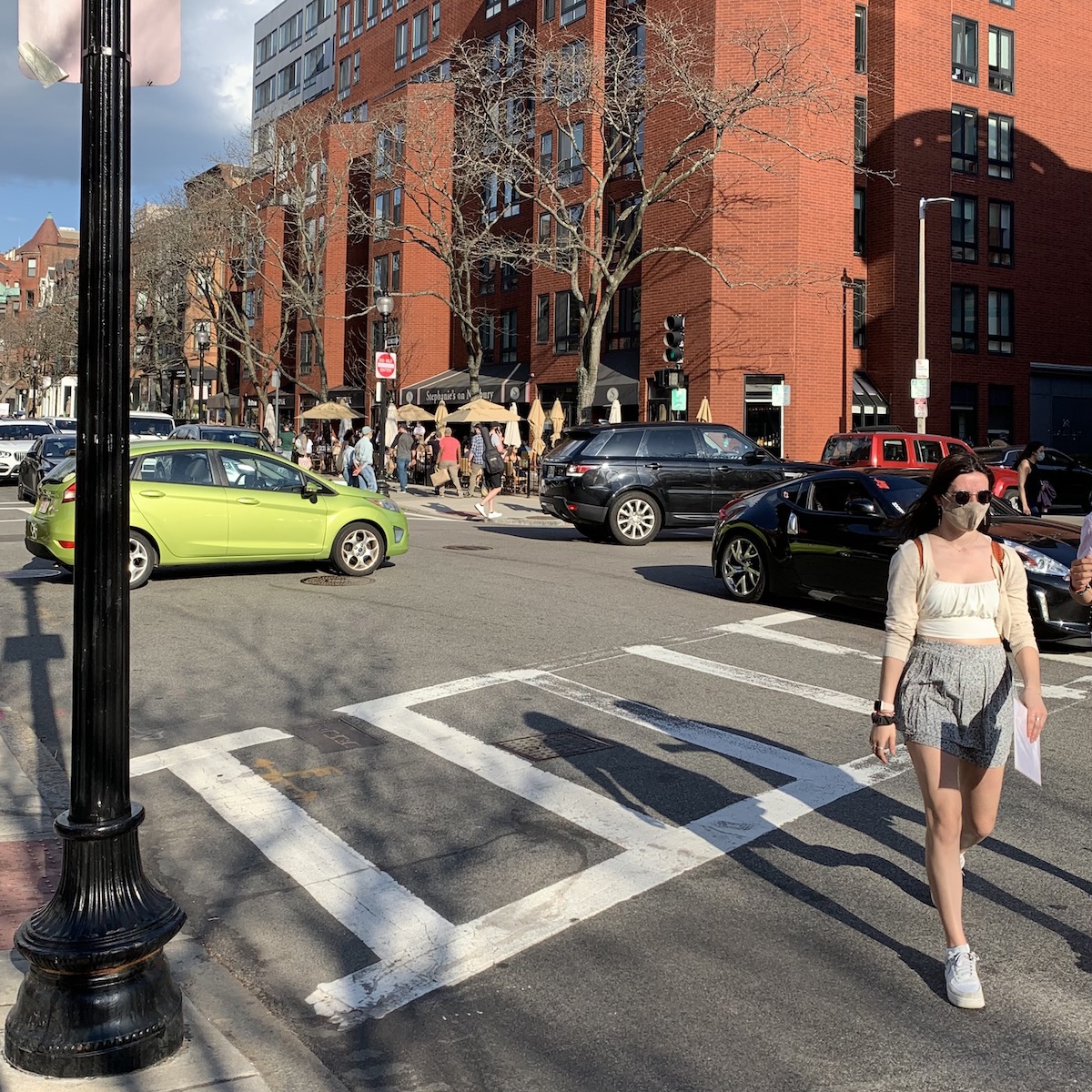 Boston Warm Spring Day - Newbury Street April 10, 2021
