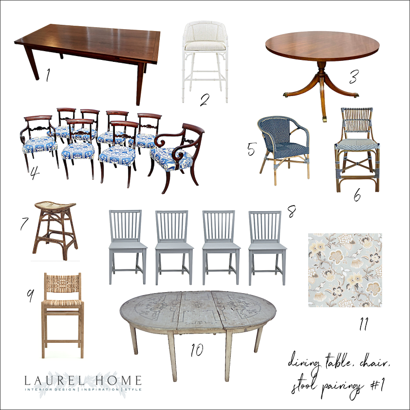 Dining Table,Dining Chair and Stool Pairings #1