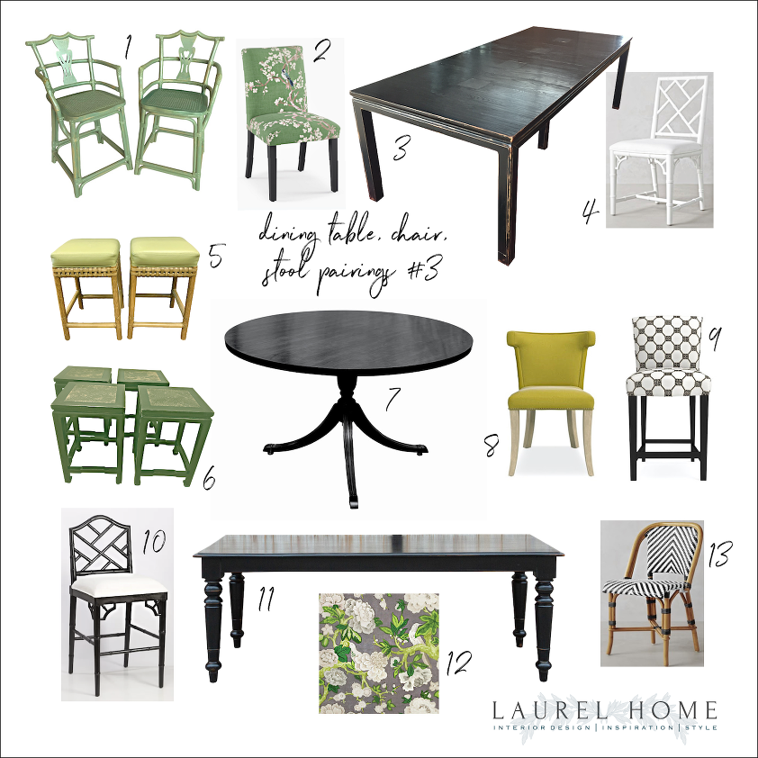Dining Table, Dining Chair and Stool Pairings #3
