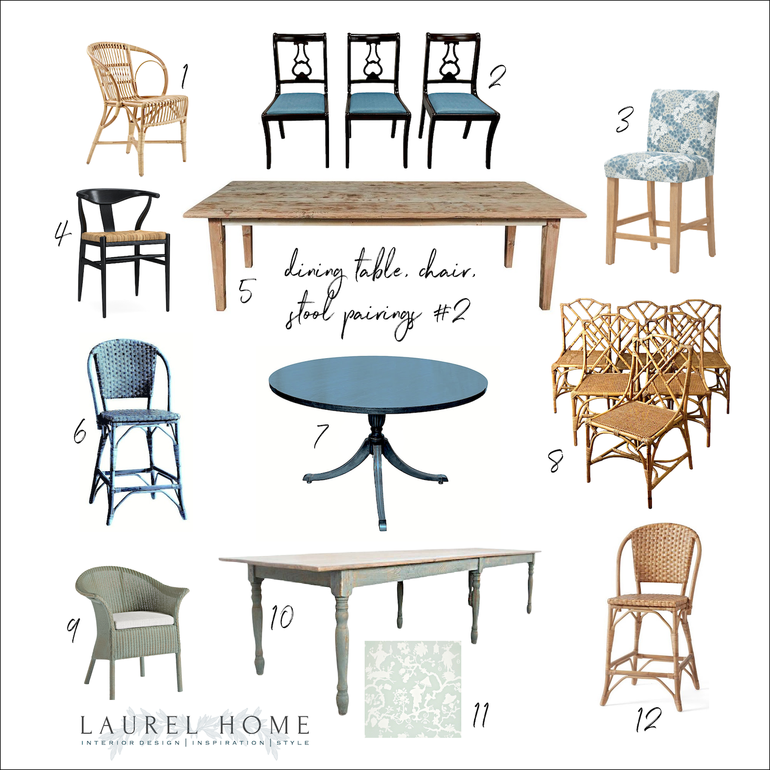 Dining Table, Dining Chair and Stool Pairings #2