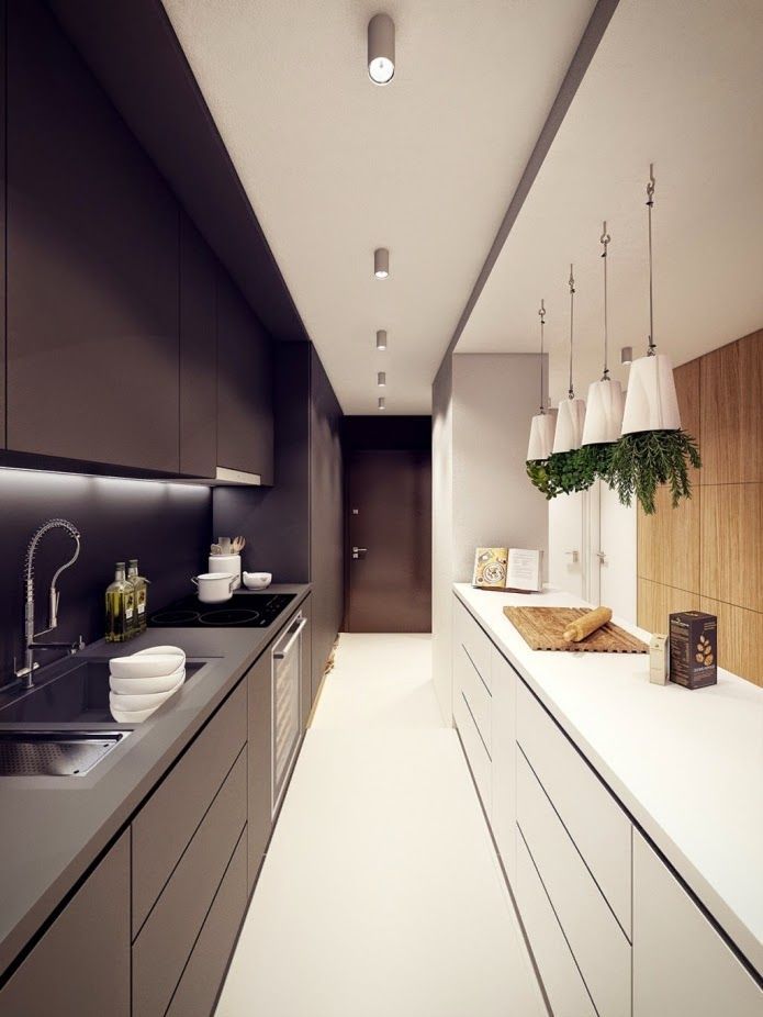 modern galley kitchen decorating paralysis