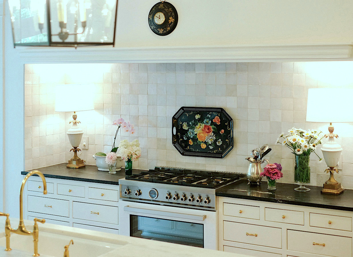 Kitchen makeover - Stiffel lamps from Chairish