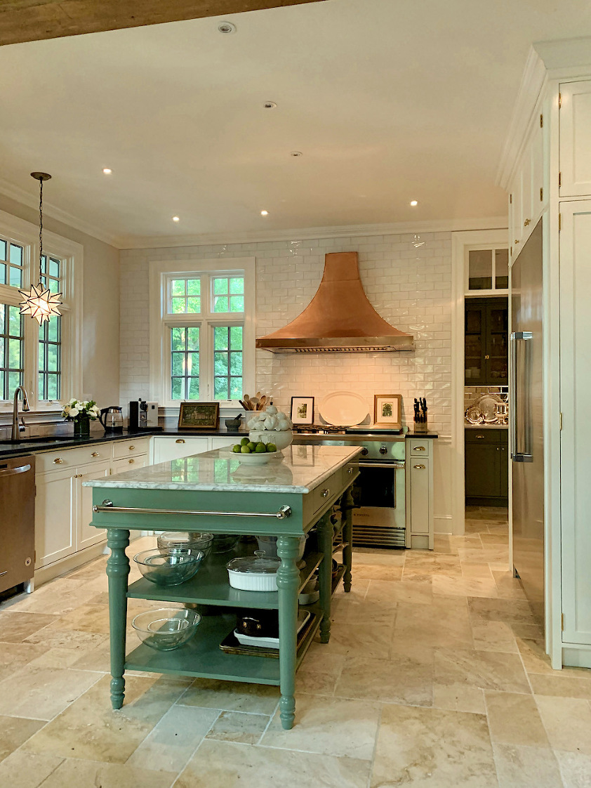 kitchen renovation - Farrow & Ball Calke Green island
