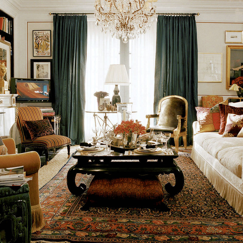 Ralph Lauren Beekman coffee table in his home Laurel Home