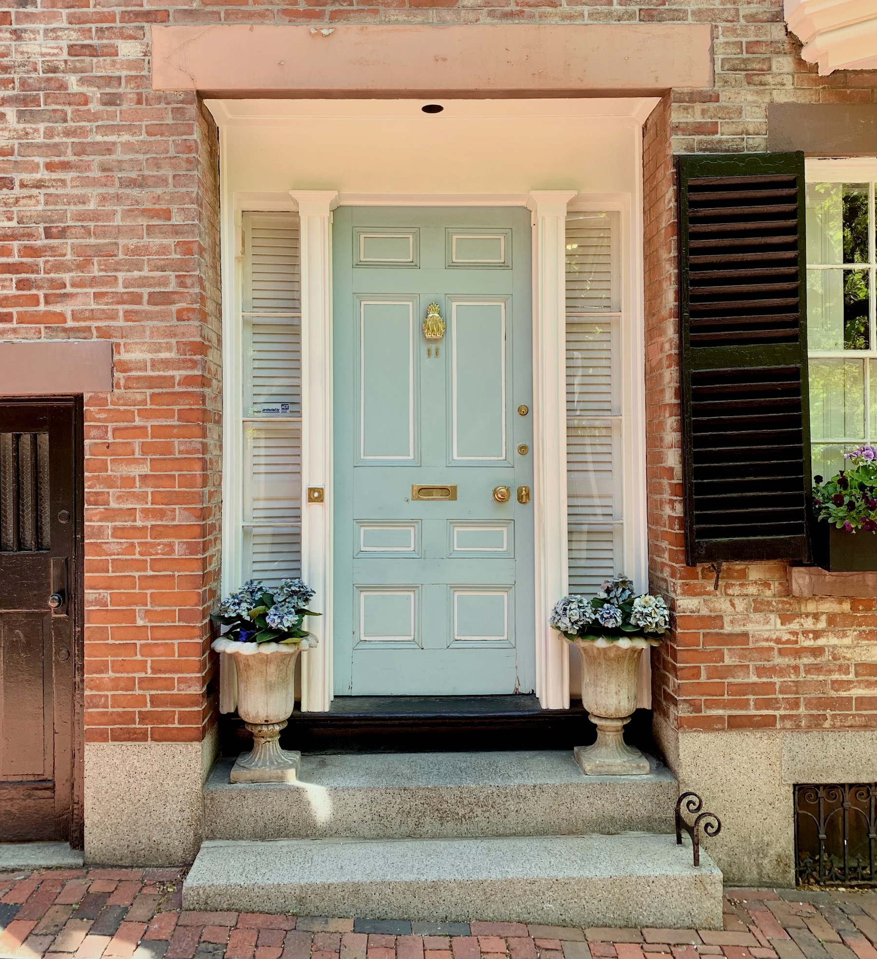 Doors of Beacon Hill Robins Egg blue door springtime