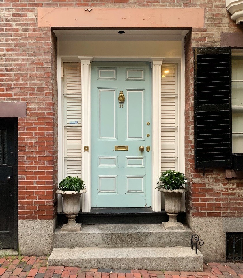 Doors of Beacon Hill Robins Egg blue door summer