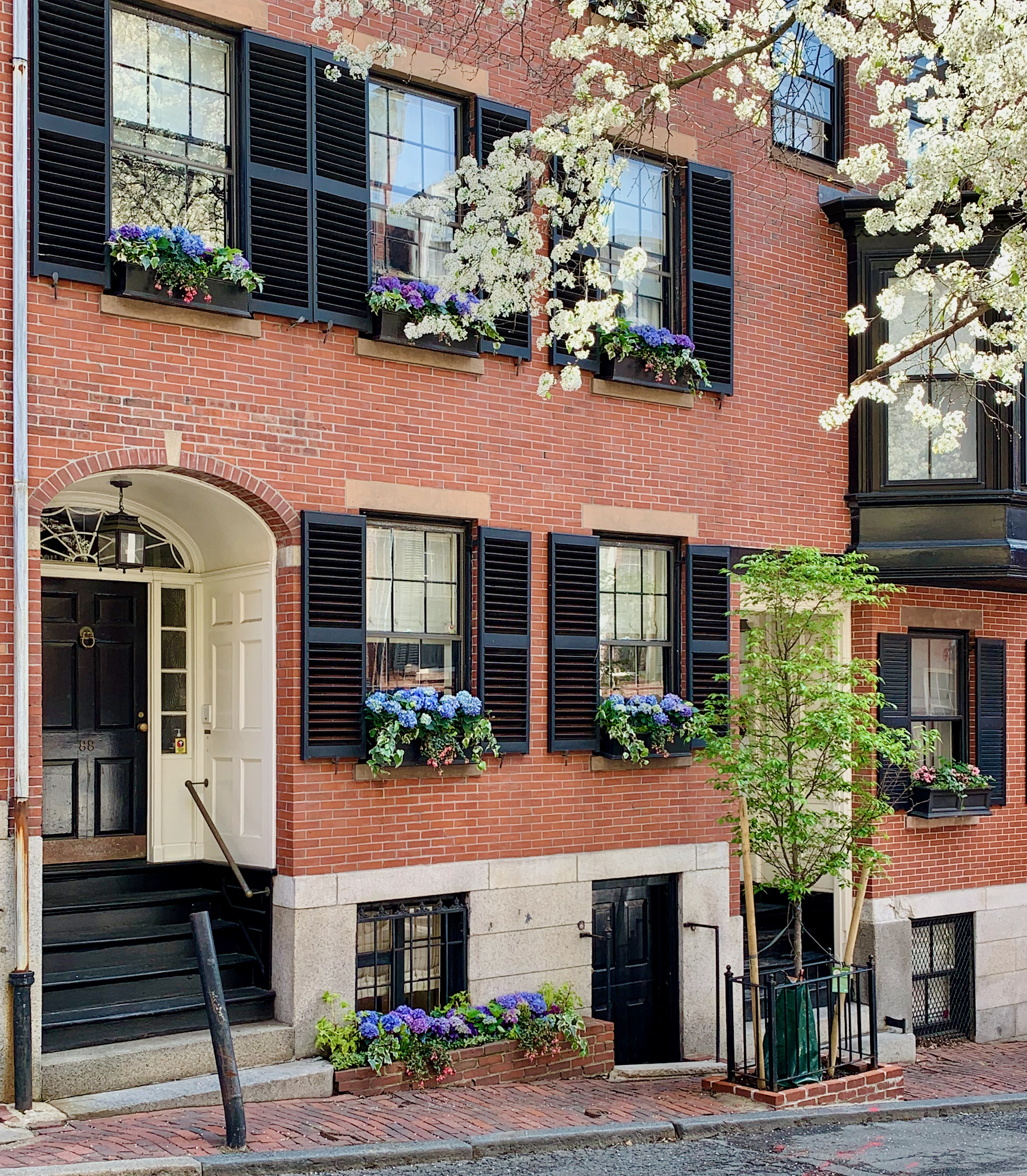 Beautiful houses in Beacon Hill, Boston, Massachusetts Stock Photo