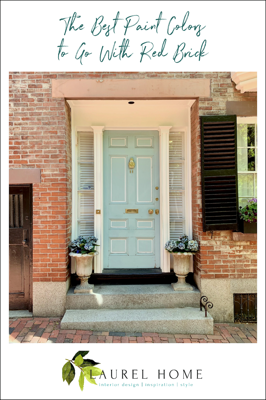 best paint colors to go with red brick + The gorgeous front doors of Beacon Hill!