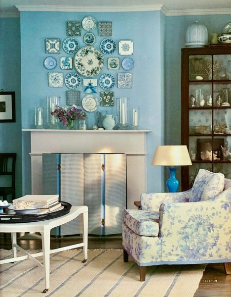 Martha Stewart Delft blue on blue eclectic interiors