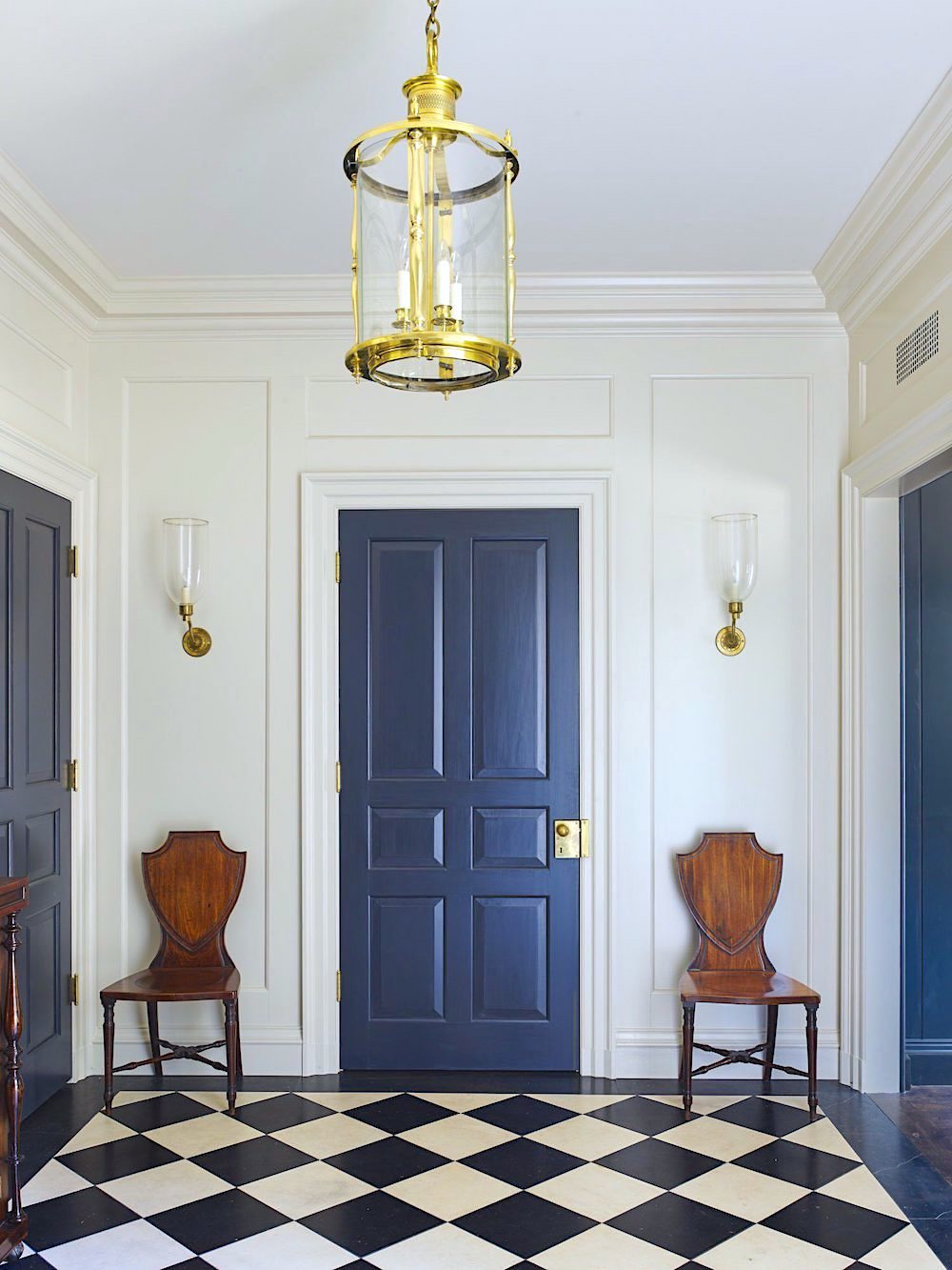 James Carter_classical architects - classical entry - black and white floor