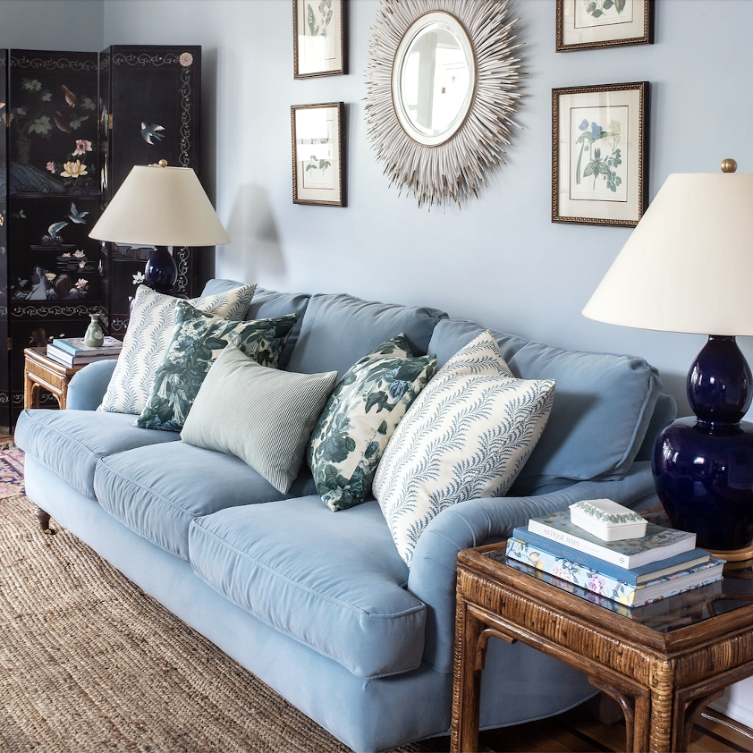 Throw Pillows Everything You Need To, What Color Throw Pillows For Blue Sofa