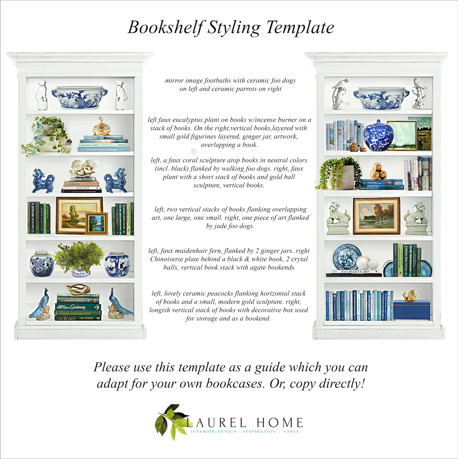 bookshelf styling template explained
