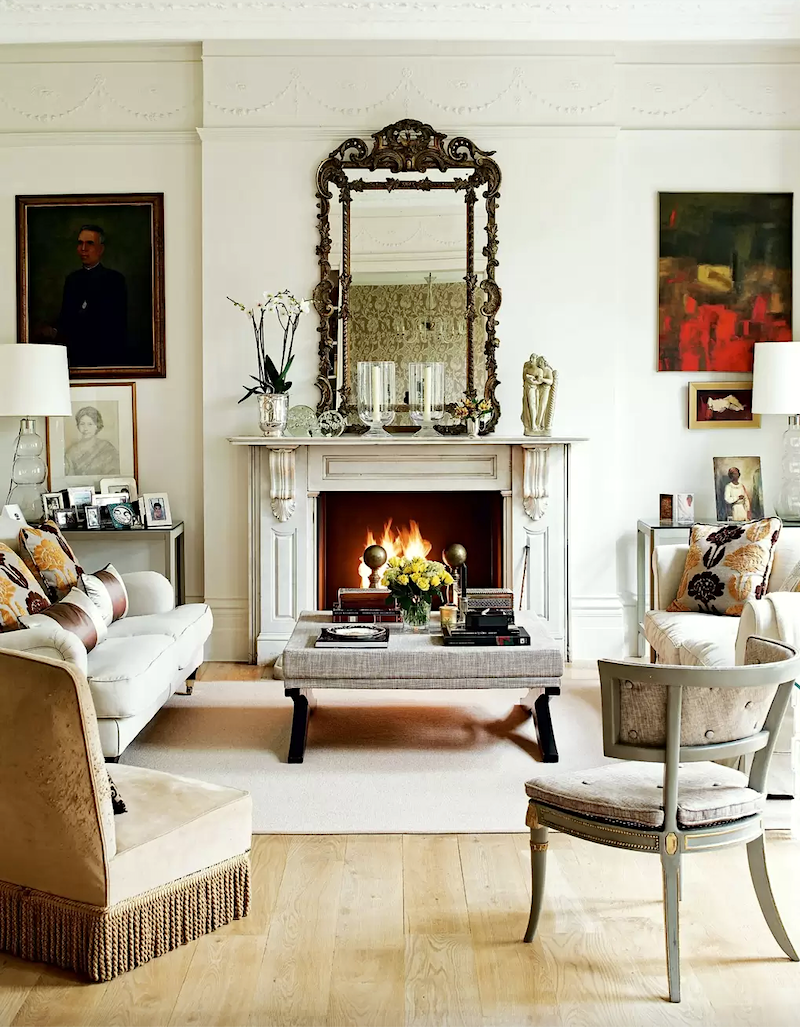 Farrow & Ball Tallow elegant living room Laurel Home