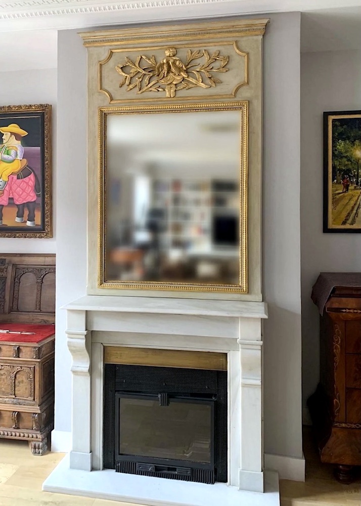 Custom Sized Mirror Over Fireplace Mantle