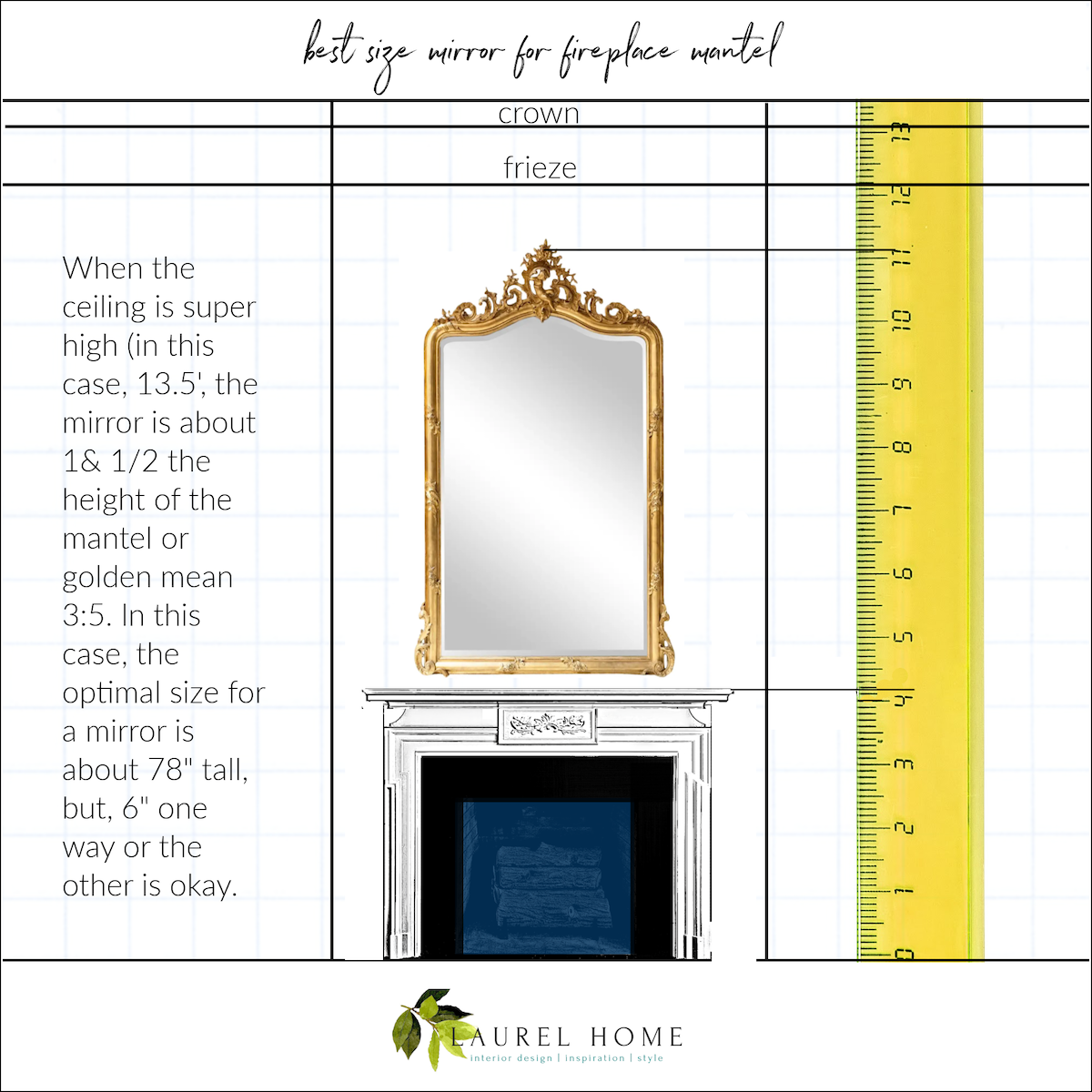 best size for mirror over the mantel - Louis XV style mirror