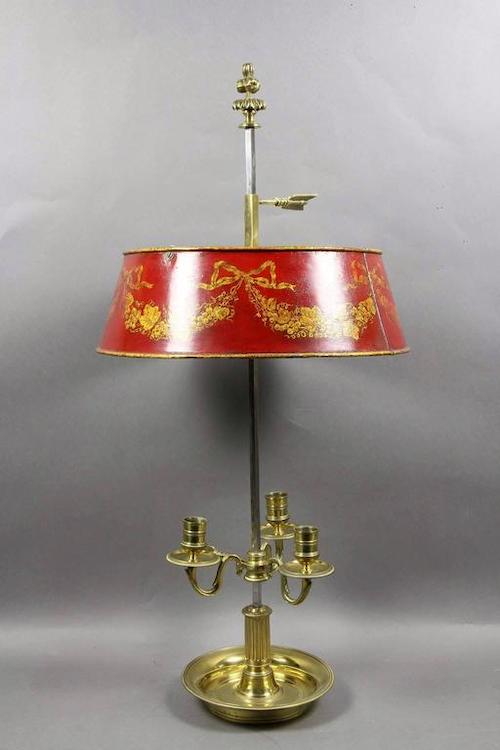 louis-xvi-brass-and-red-tole-bouillotte-lamp - furniture terms