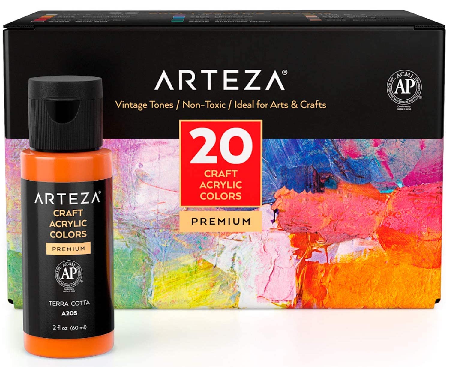 Box of Arteza craft paint
