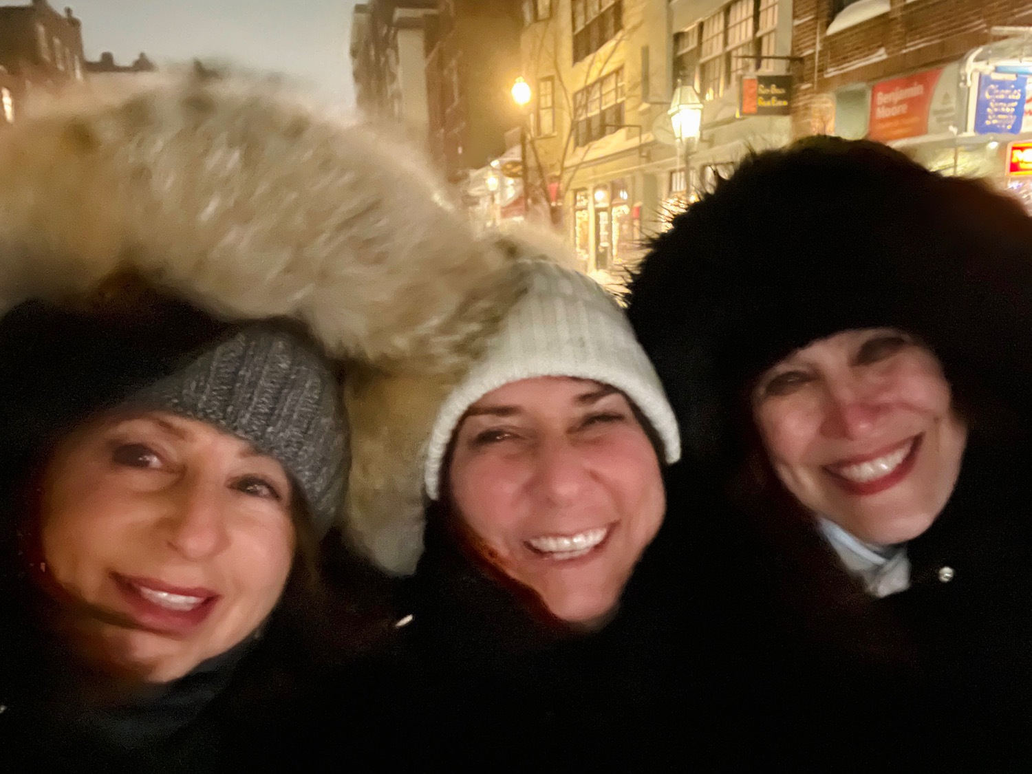 Out to dinner in Beacon Hill with friends Boston Blizzard 2022