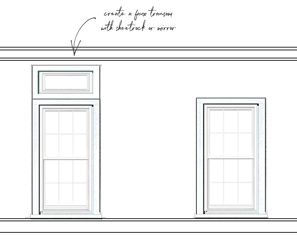 two double hung windows one with transom