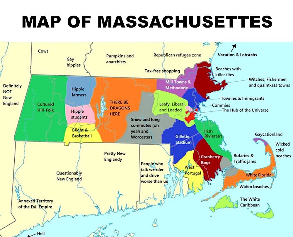 Funny map of Massachusetts