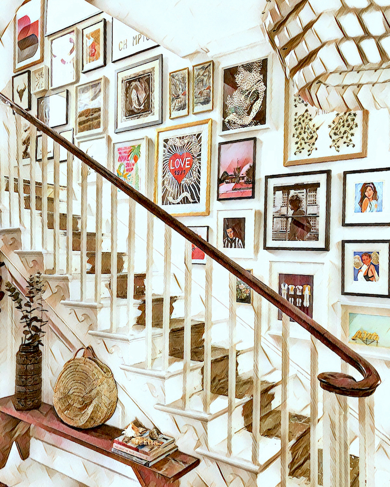 Lisa Dawson gorgeous staircase art gallery wall