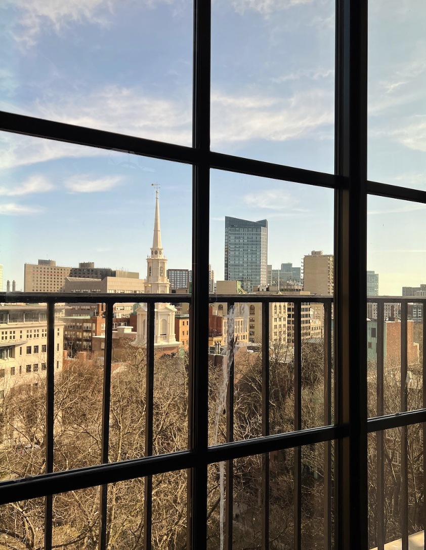 view out of Boston Athenaeum quiet reading room