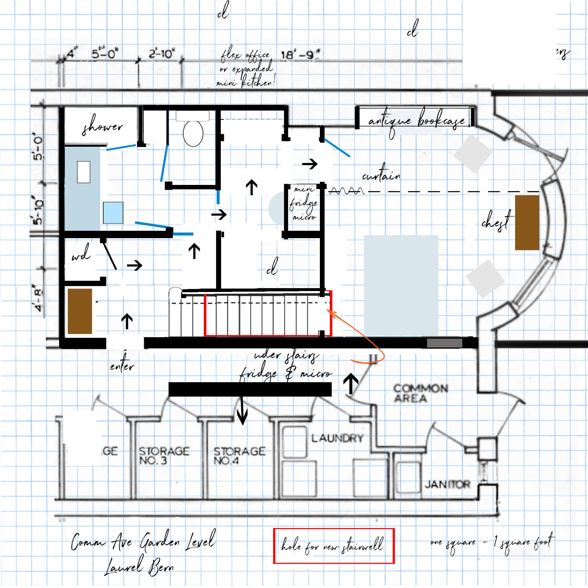 master bedroom suite-Straight run stairs Garden Level July 30, 2022 - flex space galore walk-in closet A