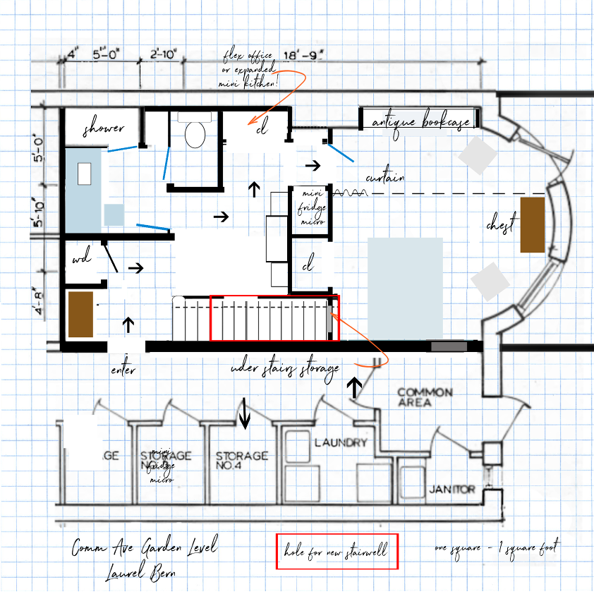 master bedroom suite-Straight run stairs Garden Level July 30, 2022 - flex space very open 